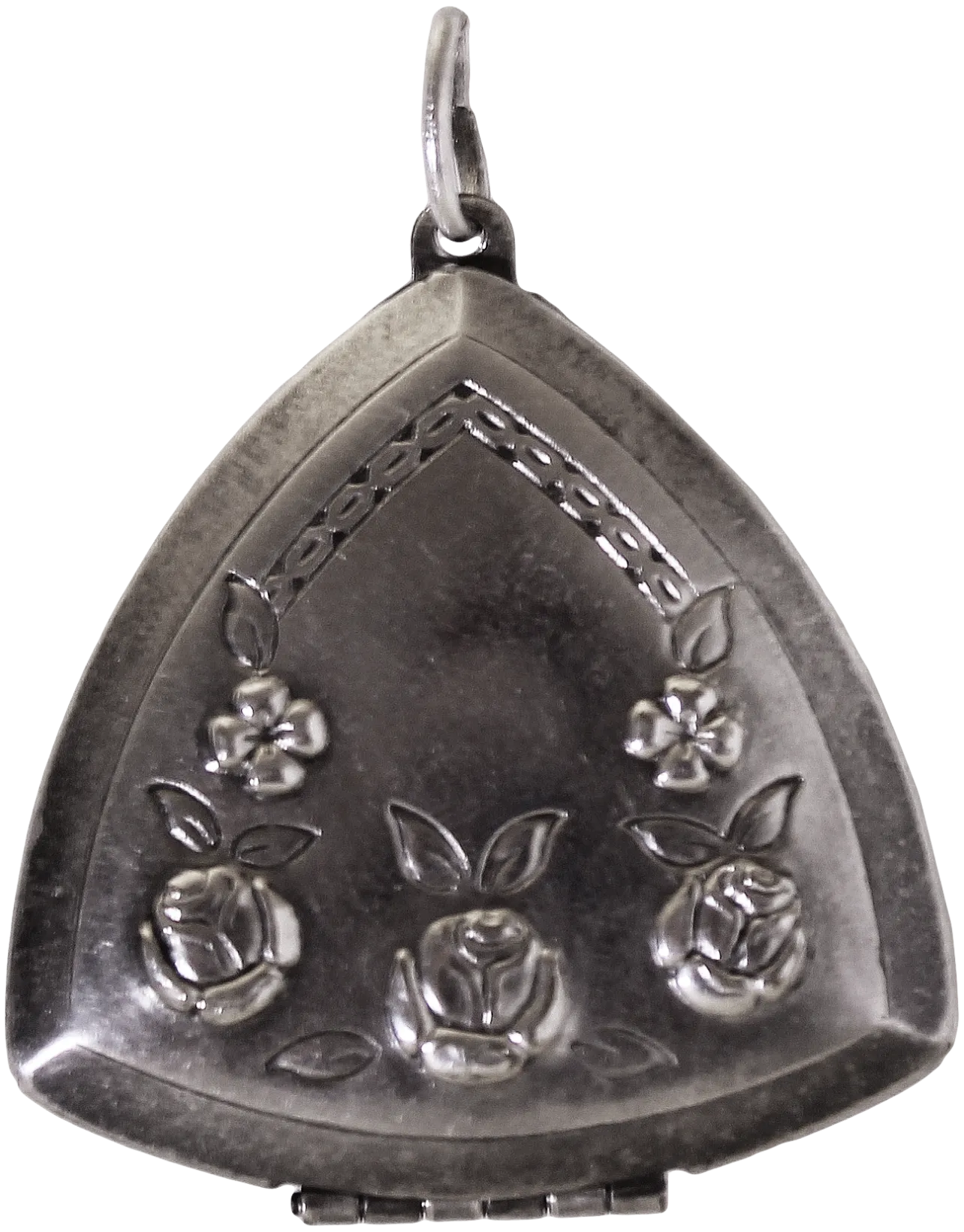 Triangular silver locket