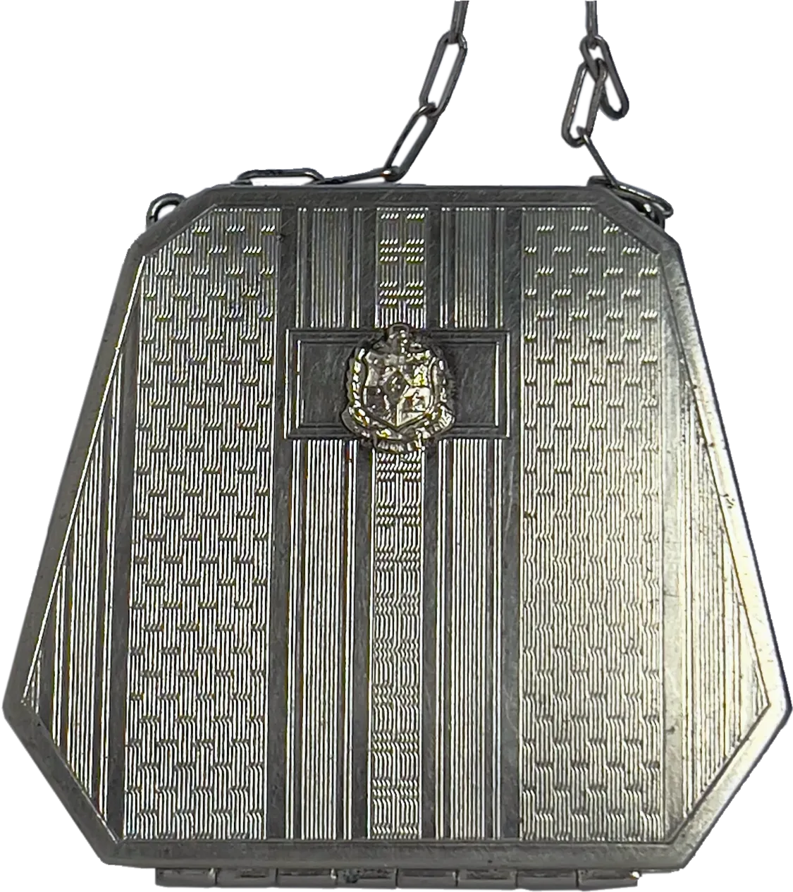 Purse-shaped, silver-tone trinket