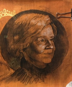 thumbnail of a drawing of a woman in her seventies