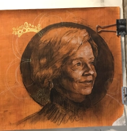 thumbnail of a drawing of a woman in her seventies