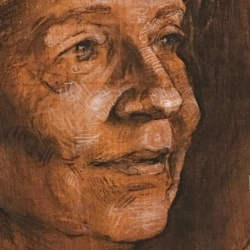 thumbnail of a drawing of a woman in her seventies